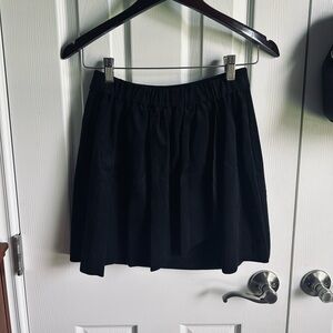 Aritzia / Wilfred black faux suede wrap dark academia minimalist mini skirt